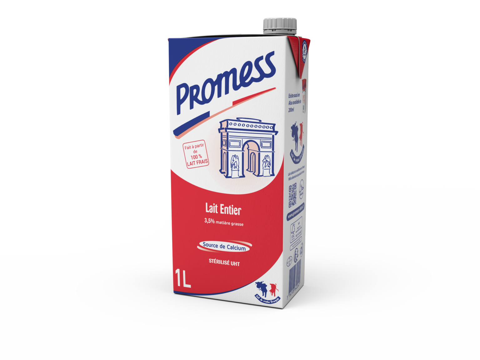 Lait entier brique 1L – Groupe Lact'Union